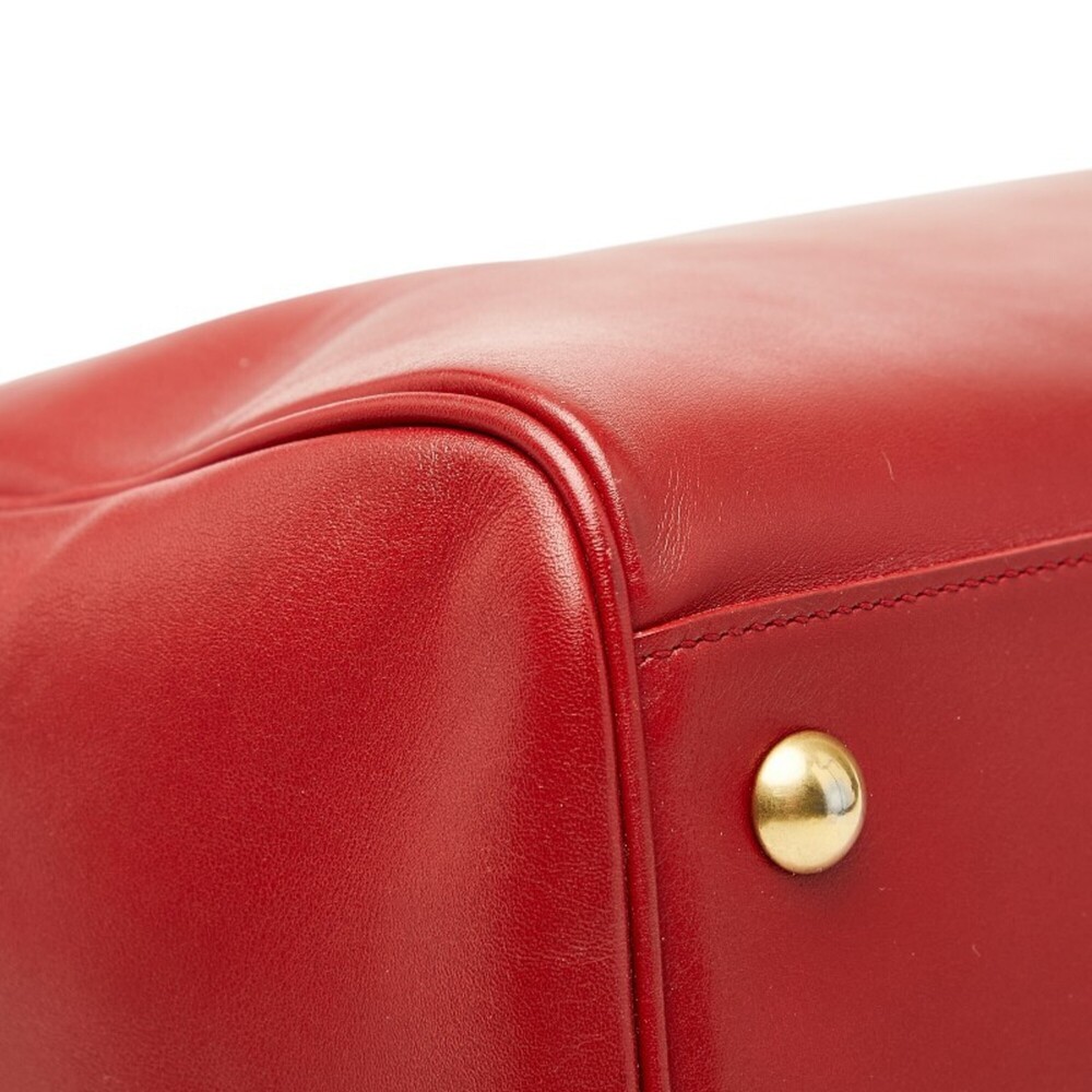 Saint Laurent Classic Duffle 6 Handbag/Shoulder Bag 2WAY 322049 Red Leather W... - Picture 7 of 13